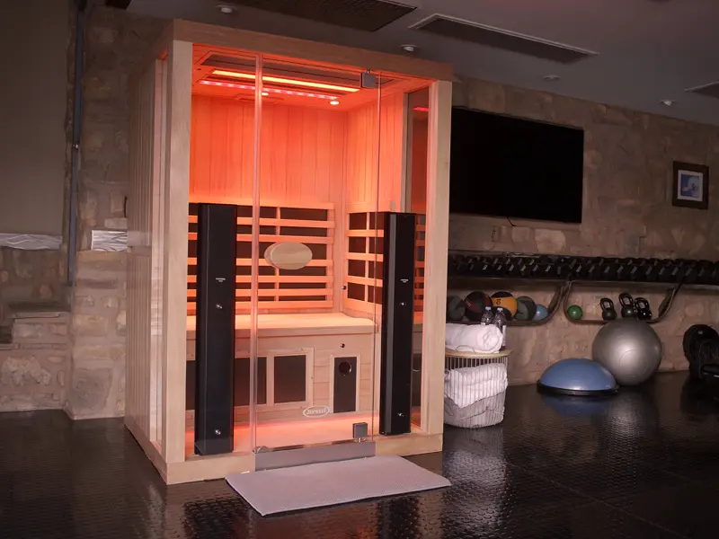Jacuzzi Infrared Red Light Sauna in a gym