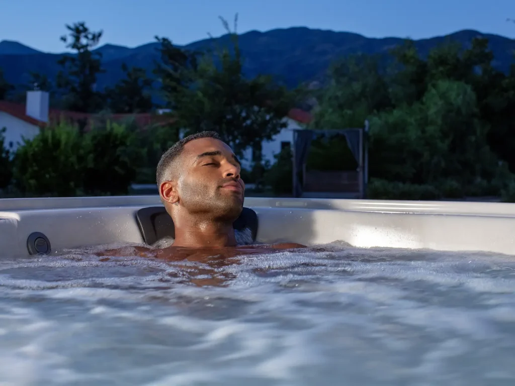 Man relaxing in Jacuzzi Hot Tub